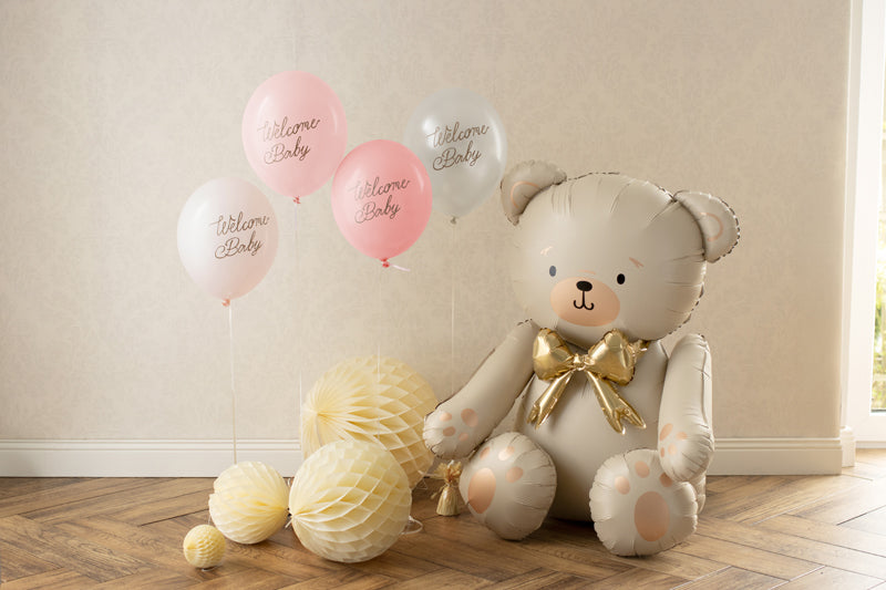 Ballons 30 cm, Welcome Baby, multicolore rose – lot de 6 pièces