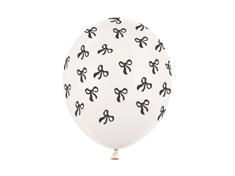 Ballons 30 cm, Nœuds, blanc cassé – lot de 6