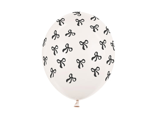 Ballons 30 cm, Nœuds, blanc cassé – lot de 6