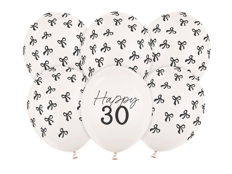 Ballons 30 cm, 30, blanc cassé – lot de 6