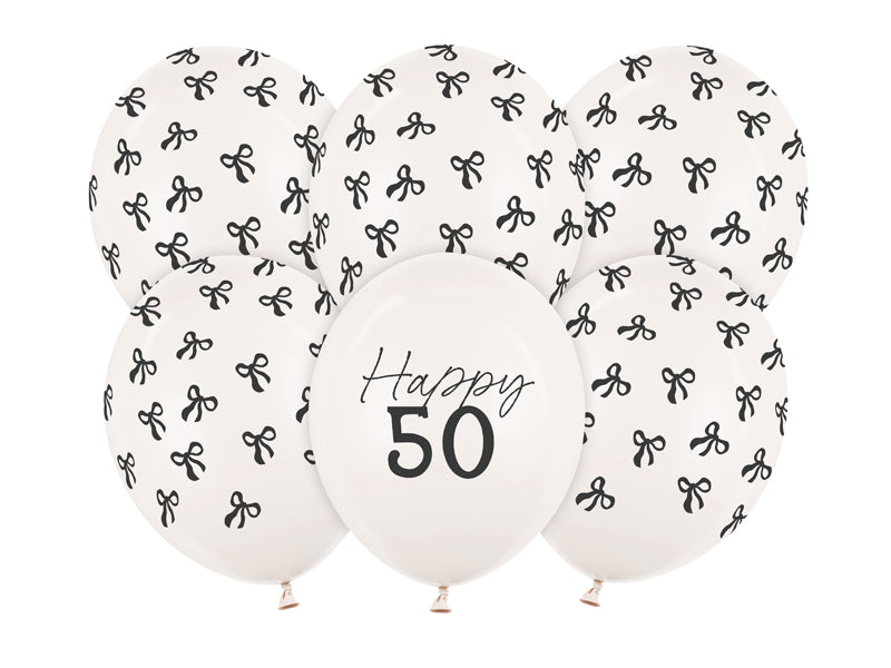Ballons 30 cm, 50, blanc cassé – lot de 6