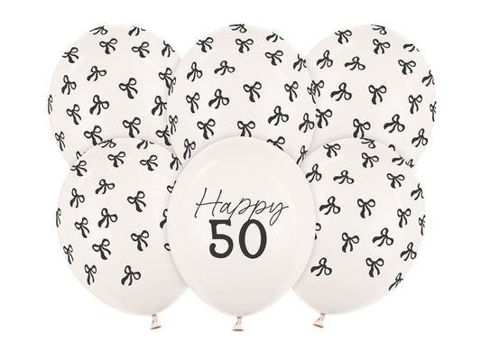 Ballons 30 cm, 50, blanc cassé – lot de 6