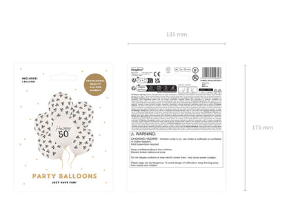 Ballons 30 cm, 50, blanc cassé – lot de 6