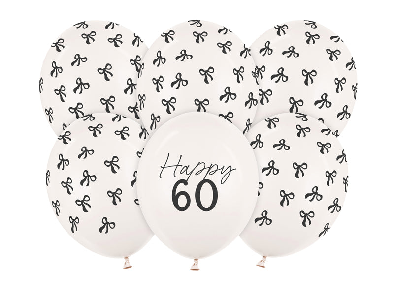 Ballons 30 cm, 60, blanc cassé – lot de 6