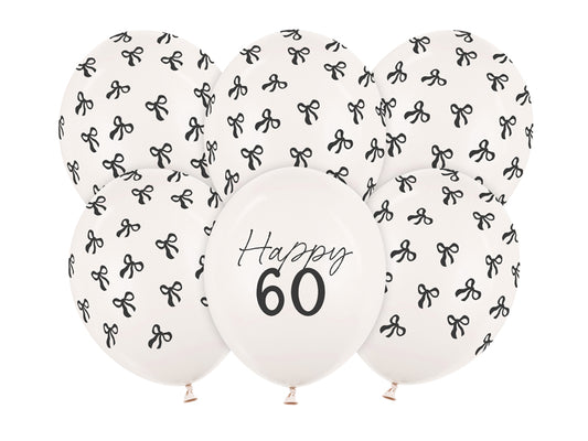 Ballons 30 cm, 60, blanc cassé – lot de 6