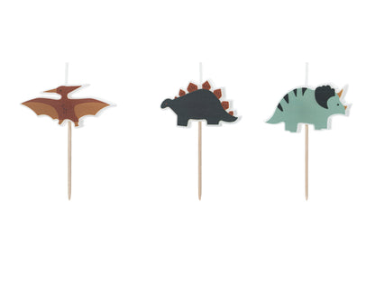 Bougies d'anniversaire Dinosaurees, 3 cm, noir – lot de 3
