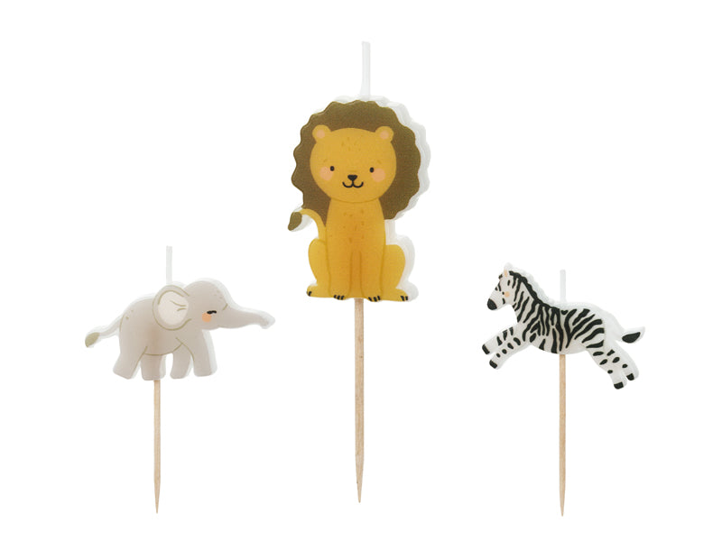 Bougies anniversaire Safari – Lot de 3