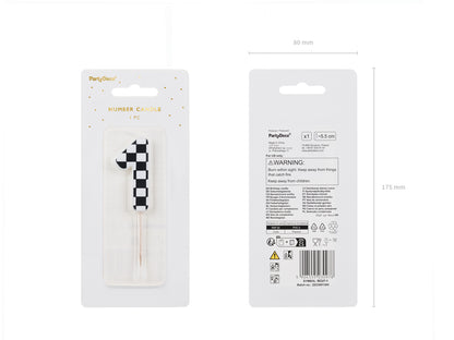 Bougie d'anniversaire Chiffre 1, 5.5 cm, noir