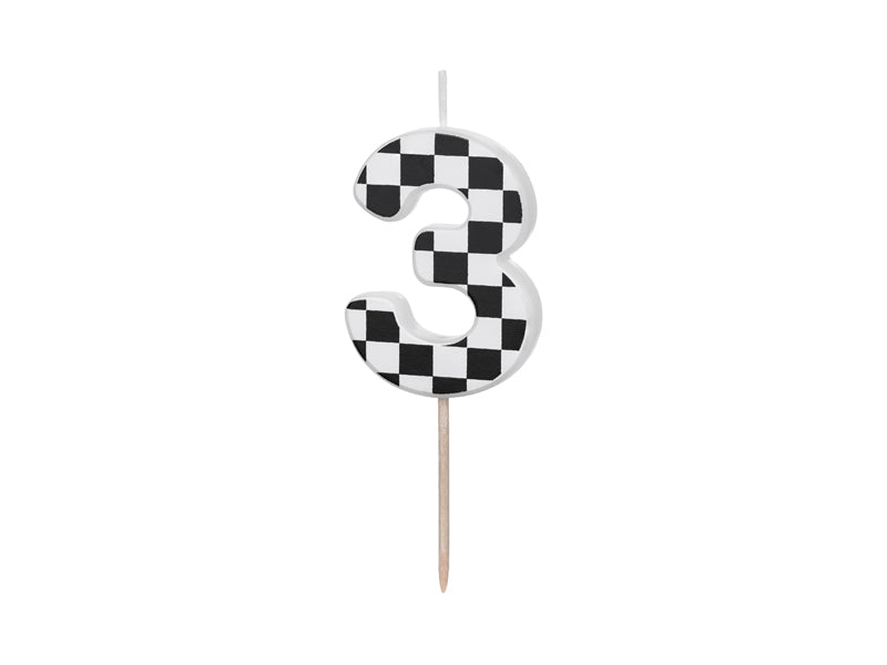 Bougie d'anniversaire Chiffre 3, 5.5 cm, noir