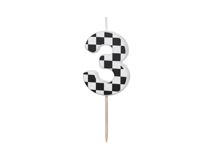 Bougie d'anniversaire Chiffre 3, 5.5 cm, noir