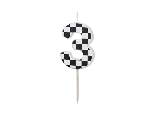 Bougie d'anniversaire Chiffre 3, 5.5 cm, noir