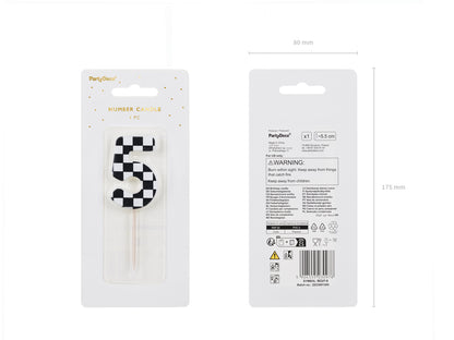 Bougie d'anniversaire Chiffre 5, 5.5 cm, noir