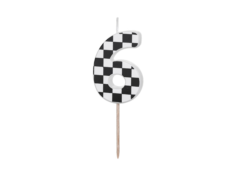 Bougie d'anniversaire Chiffre 6, 5.5 cm, noir