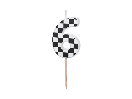 Bougie d'anniversaire Chiffre 6, 5.5 cm, noir