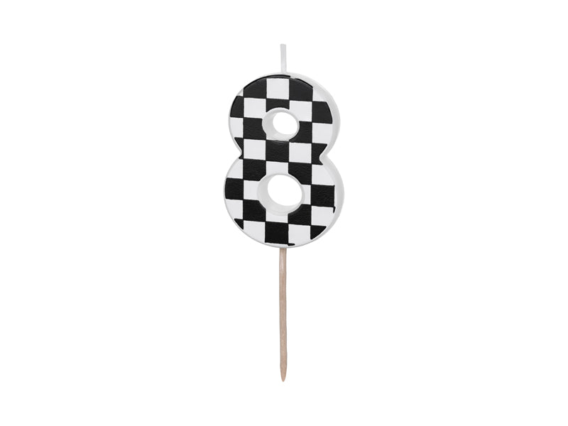 Bougie d'anniversaire Chiffre 8, 5.5 cm, noir
