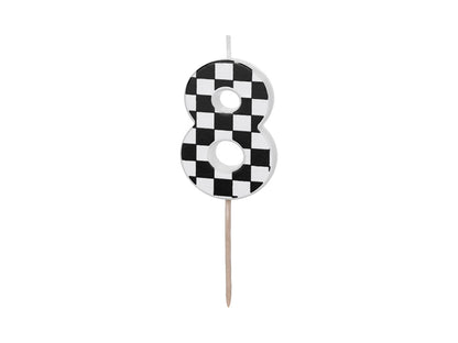 Bougie d'anniversaire Chiffre 8, 5.5 cm, noir