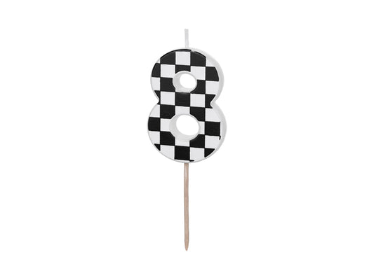 Bougie d'anniversaire Chiffre 8, 5.5 cm, noir