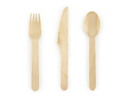 Couverts en bois Woodland – Lot de 18