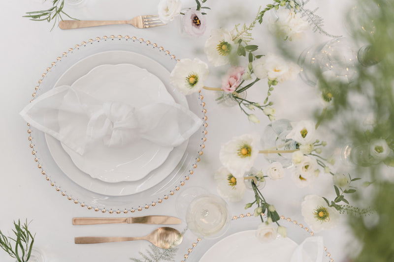 Serviettes de table en tissu, blanche, 40x40 cm (1 pqt. / 4 pc.)