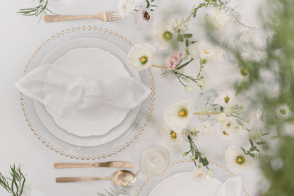 Serviettes de table en tissu, blanche, 40x40 cm (1 pqt. / 4 pc.)