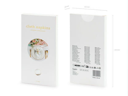 Serviettes de table en tissu, blanche, 40x40 cm (1 pqt. / 4 pc.)