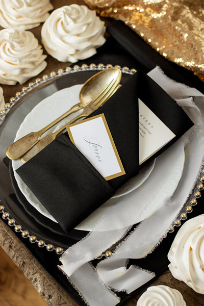 Serviettes de table en tissu, noir, 35 x 35cm (1 pqt. / 25 pc.)