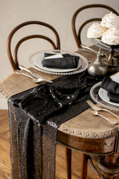 Serviettes de table en tissu, noir, 35 x 35cm (1 pqt. / 25 pc.)