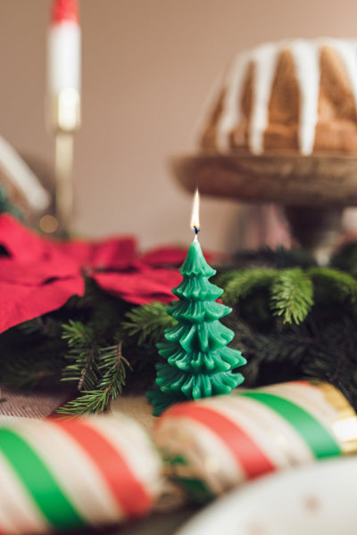 Bougie Sapin de Noël, 10 cm, vert foncé