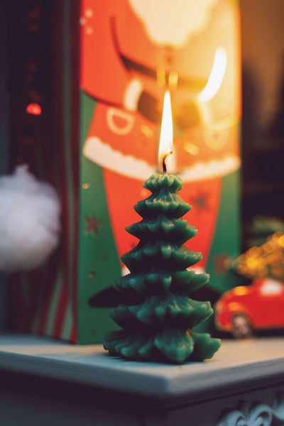 Bougie Sapin de Noël, 10 cm, vert foncé