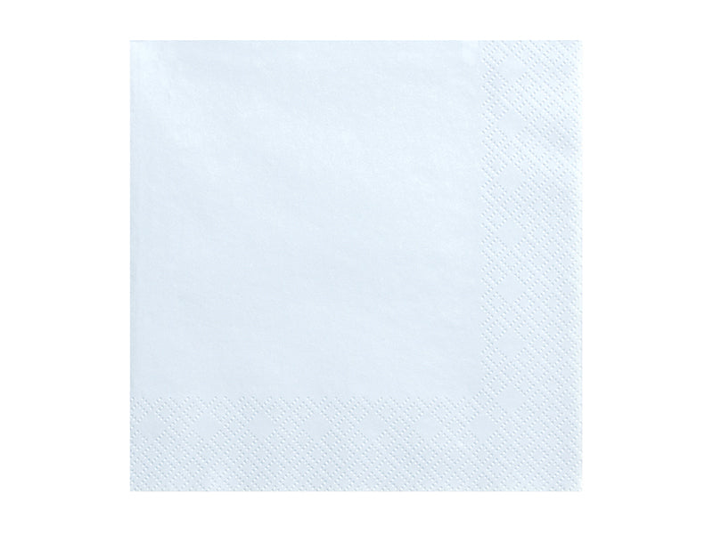 Serviettes 3 couches, bleu, 33x33cm – lot de 20 pièces
