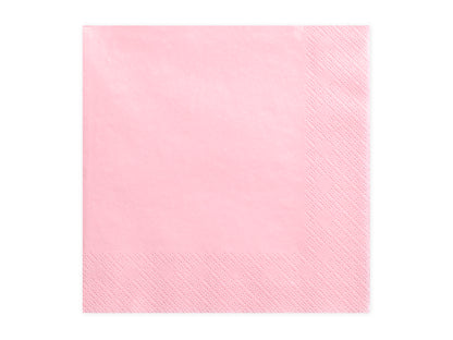 Serviettes 3 couches, rose, 33x33cm – lot de 20 pièces
