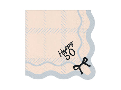 Serviettes Happy 50, 33x33 cm, multicolore – lot de 12