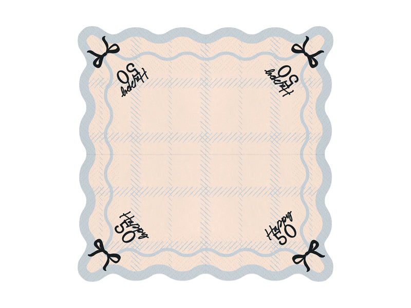 Serviettes Happy 50, 33x33 cm, multicolore – lot de 12