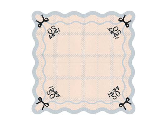 Serviettes Happy 50, 33x33 cm, multicolore – lot de 12