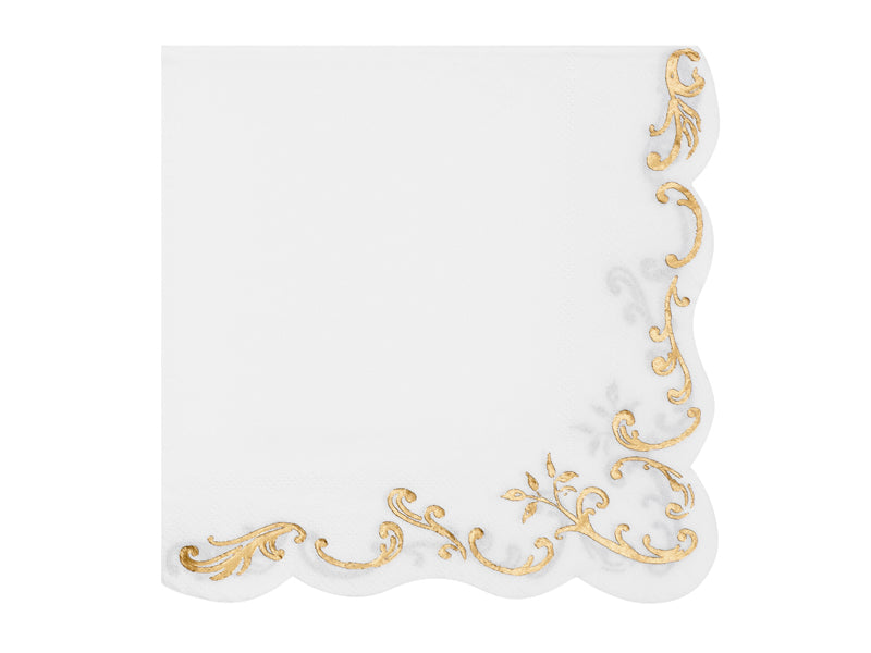 Serviettes Ornement,,+H1 33x33 cm, blanches (1 pqt. / 12 pc.)