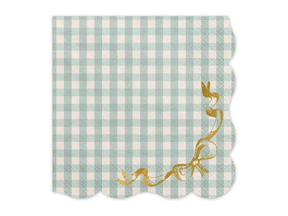 Serviettes à Carreaux avec Nœud, 33x33 cm, mélange – lot de 12 pièces