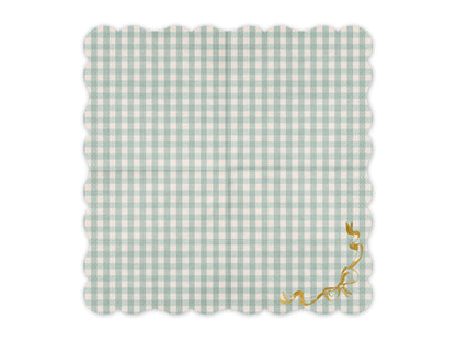Serviettes à Carreaux avec Nœud, 33x33 cm, mélange – lot de 12 pièces