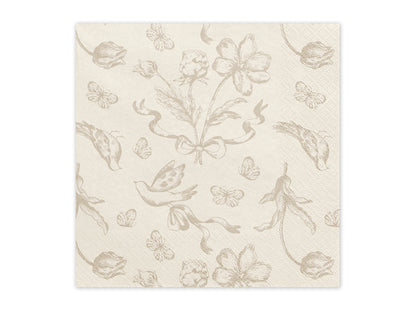 Serviettes Fleurs, 33x33, multicolore – lot de 12 pièces