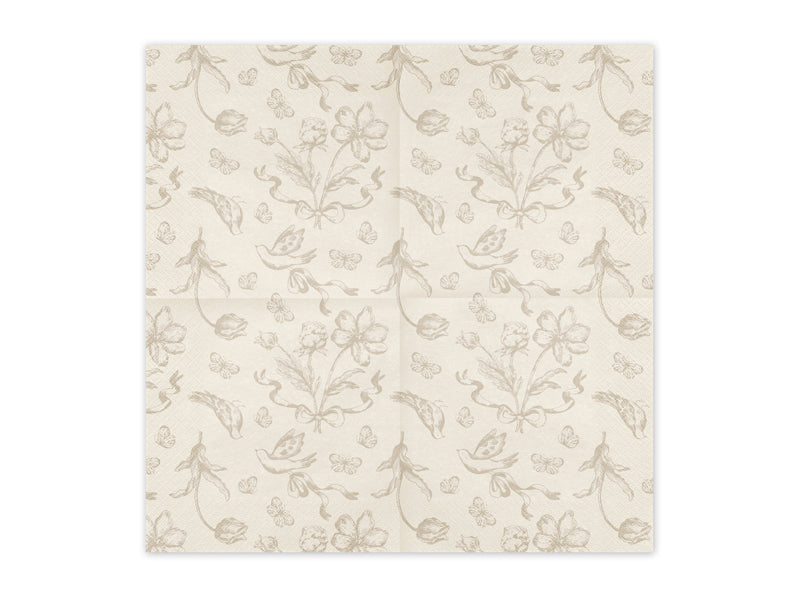 Serviettes Fleurs, 33x33, multicolore – lot de 12 pièces