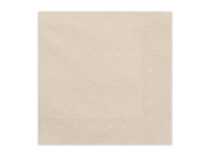 Serviettes en papier, beige, 33x33 cm – lot de 20 pièces