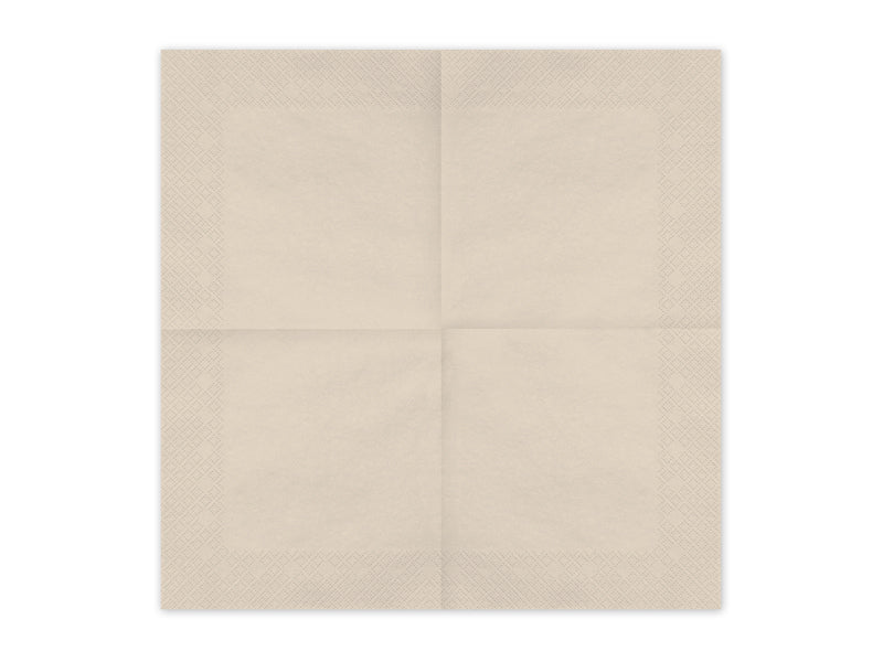 Serviettes en papier, beige, 33x33 cm – lot de 20 pièces