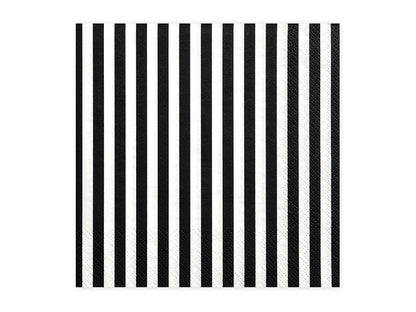 Serviettes à rayures noires, 33 x 33cm – lot de 20