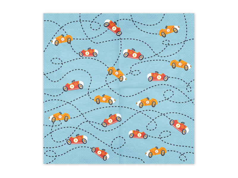 Serviettes Cars, 33x33 cm, mélange de couleurs (1 pqt. / 12 pc.)