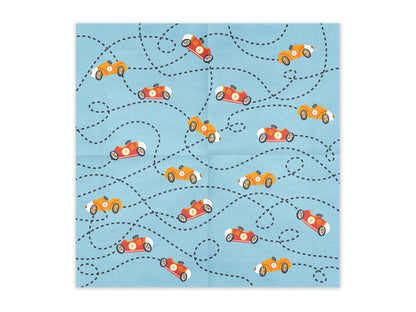 Serviettes Cars, 33x33 cm, mélange de couleurs (1 pqt. / 12 pc.)
