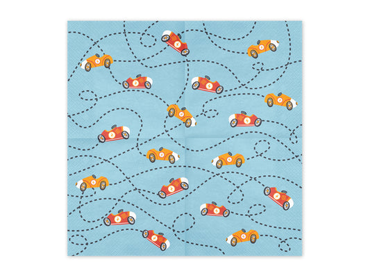 Serviettes Cars, 33x33 cm, mélange de couleurs (1 pqt. / 12 pc.)