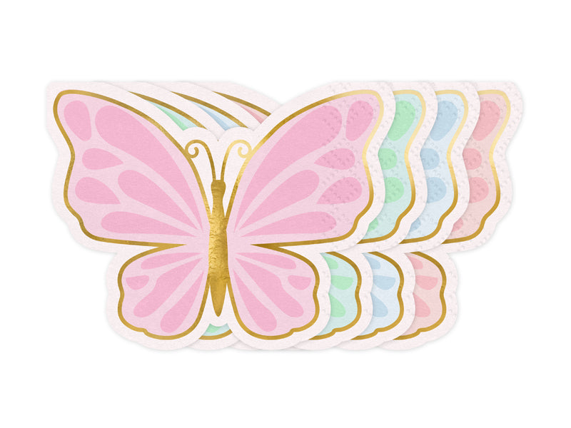 Serviettes Papillon, assortiment, 16x12 cm – lot de 12 pièces