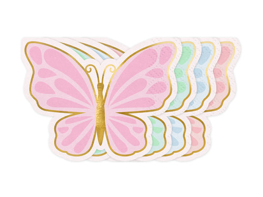 Serviettes Papillon, assortiment, 16x12 cm – lot de 12 pièces