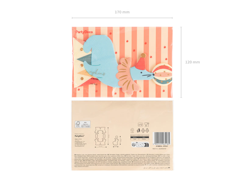 Serviettes en forme de phoque – Lot de 12