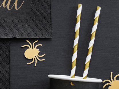 Pailles en papier, or, 19.5cm – lot de 10 pièces