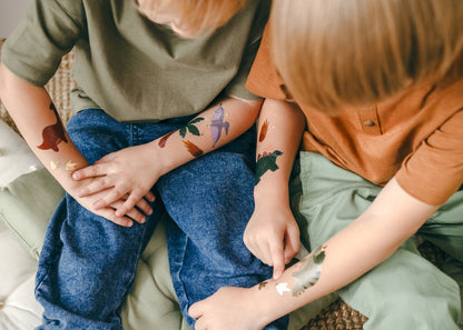 Tatouages temporaires Dinosaurees, multicolore – lot de 13